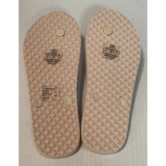 Michael Kors Blush Rose Gold Glitter Flip Flop Sz 5/EU 36 Thong Sandals - Picture 4 of 5